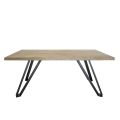 Living Table in Solid Oak with Metal Base at the Top Made in Italy - Cedric