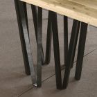 Living Table in Solid Oak with Centered Metal Base Made in Italy - Cedric Viadurini