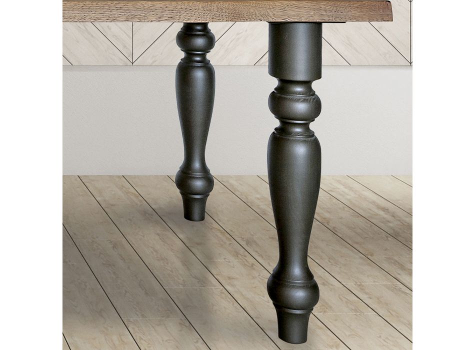 Living Table Plated in Solid Oak Made in Italy - Geolier Viadurini
