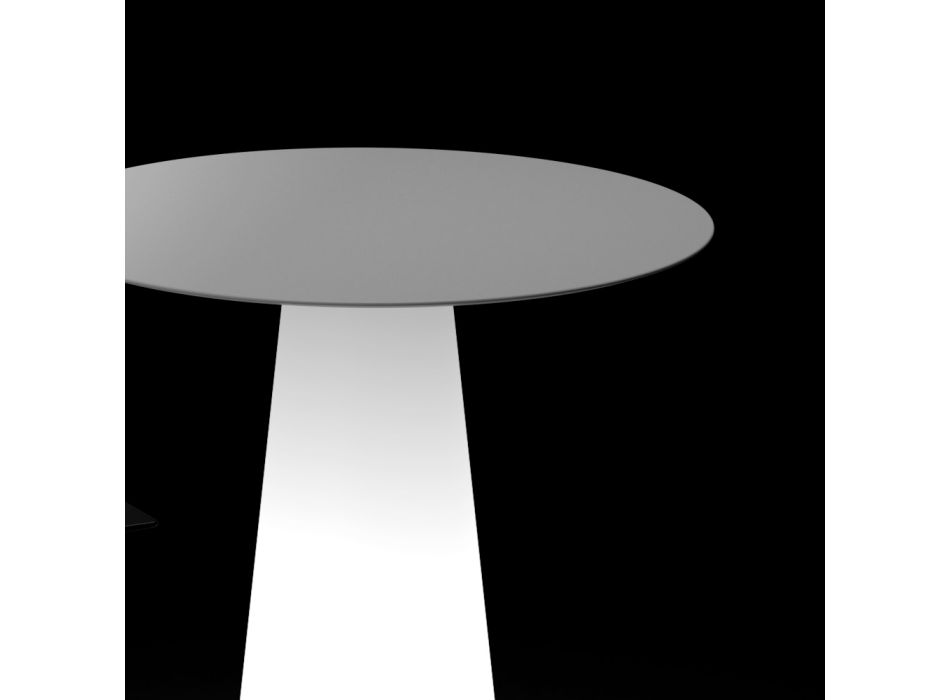 Outdoor Light Table with LED Light Base and Round Top Made in Italy - Forlina Viadurini