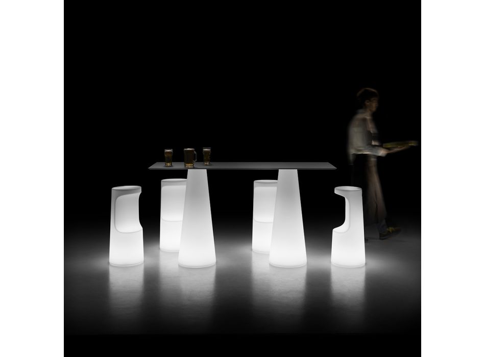 Modern Outdoor Light Table with LED Light Base Made in Italy - Forlina Viadurini