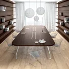 Meeting table in dark oak melamine - Gaelle Viadurini