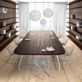 Meeting table in dark oak melamine - Gaelle