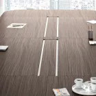 Meeting table in dark oak melamine - Gaelle Viadurini