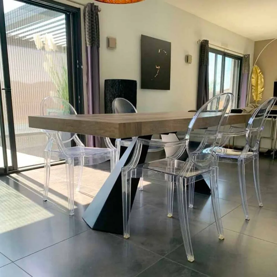 Modern Extendable Table Up to 260/280 cm in Wood and Metal - Teramo Viadurini