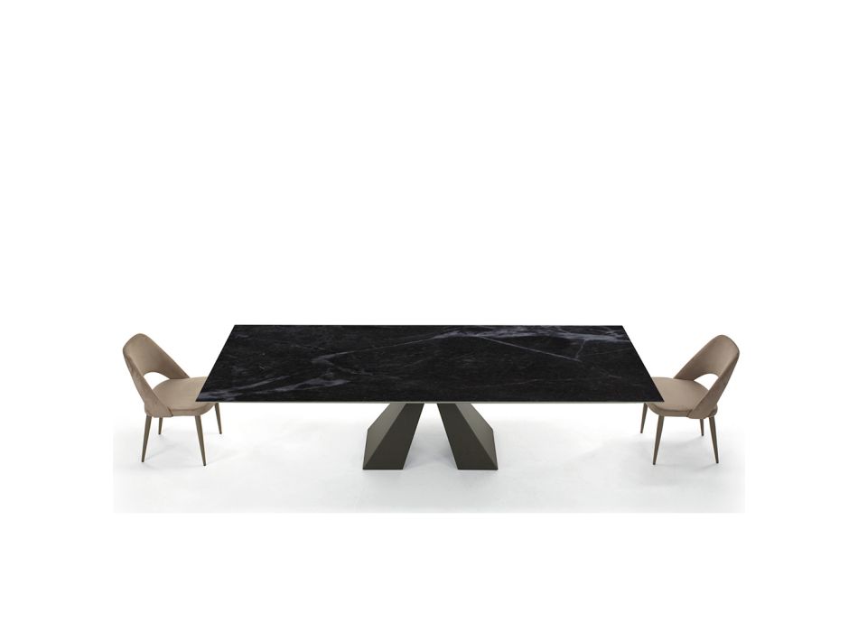 Modern Extendable Table up to 278 cm in Made in Italy Ceramic - Dalmatian Viadurini
