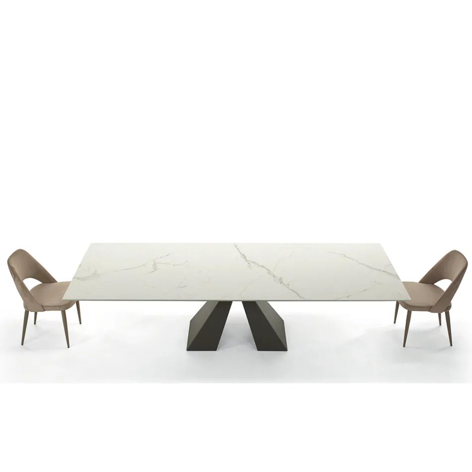Modern Extendable Table up to 278 cm in Made in Italy Ceramic - Dalmatian Viadurini