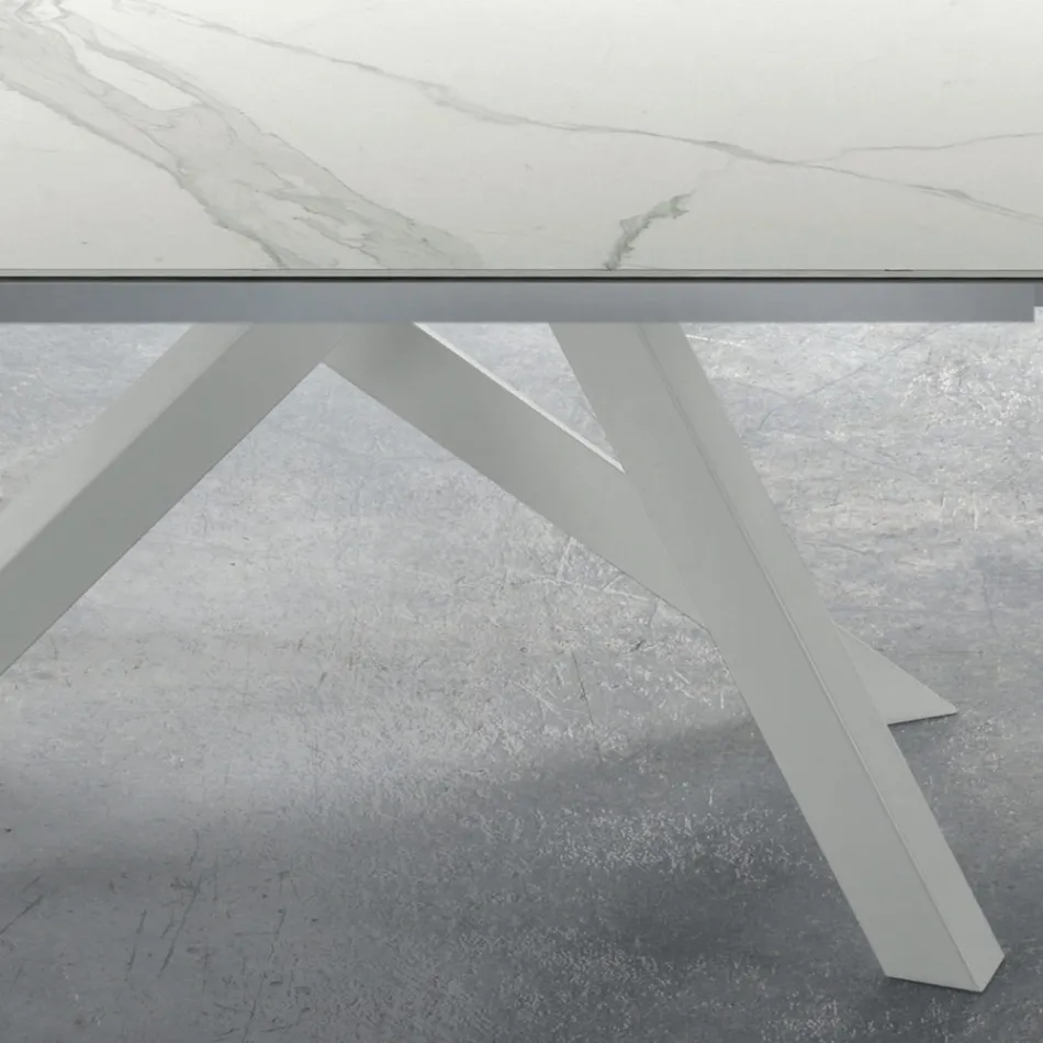 Modern Extendable Table up to 278 cm in Ceramic Made in Italy - Settimmio Viadurini
