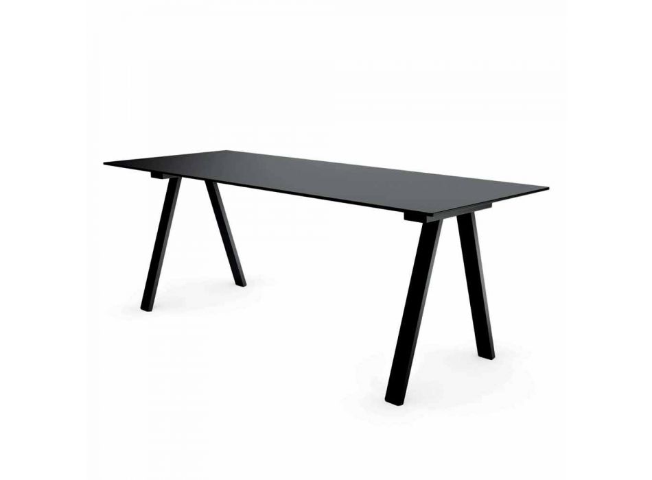 Modern Outdoor Dining Table in Metal and HPL Made in Italy - Denzil Viadurini
