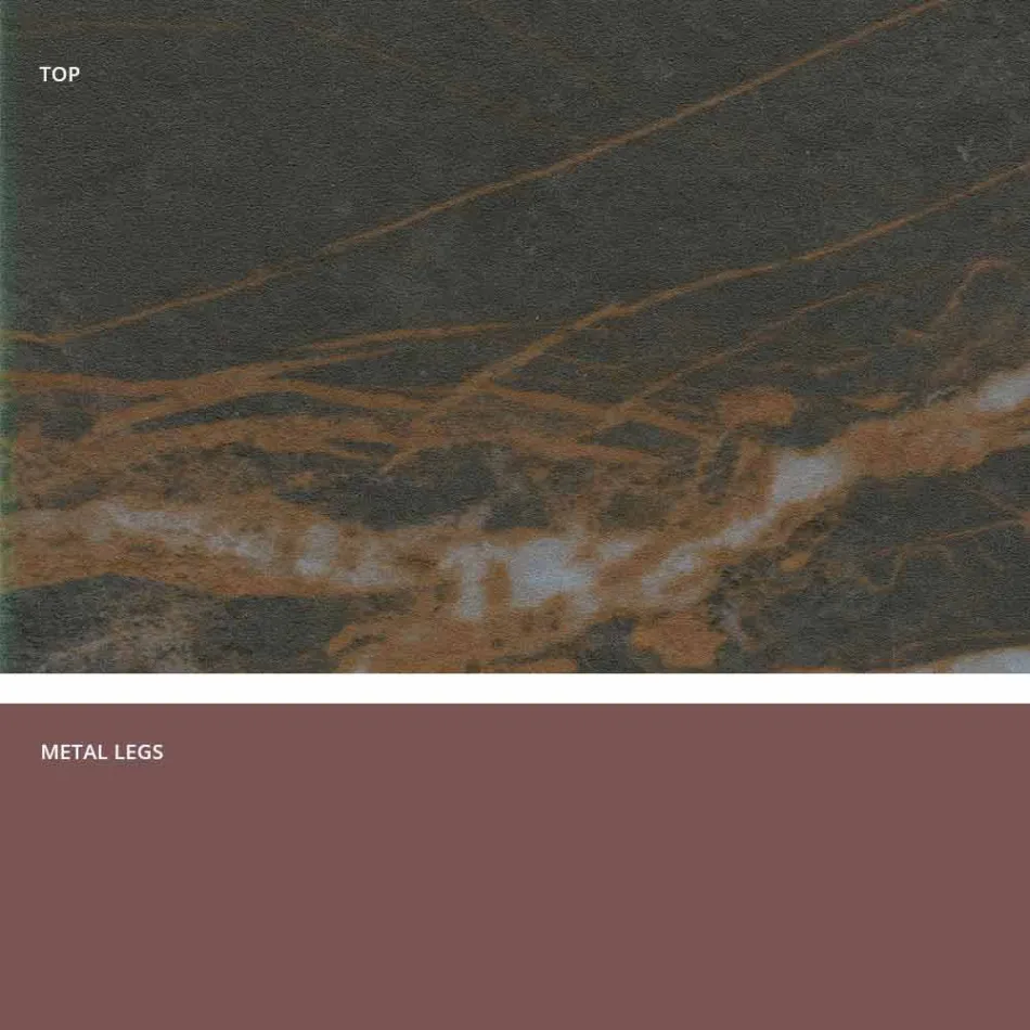 Modern glass-ceramic and metal table made in Italy, Dionigi Viadurini