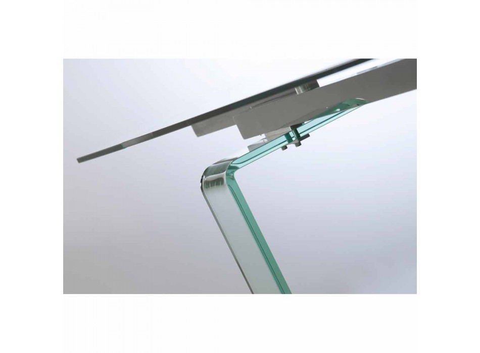 Modern table entirely in Atlanta transparent tempered glass Viadurini