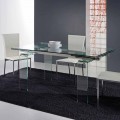 Extending dining table Atlanta, entirely made of tempered glass