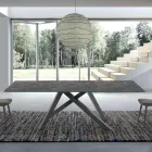 Modern Rectangular Table in Ceramic and Steel Made in Italy - Settimmio Viadurini