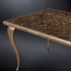 Table neo-classical with solid wood structure and a marble top Adam Viadurini