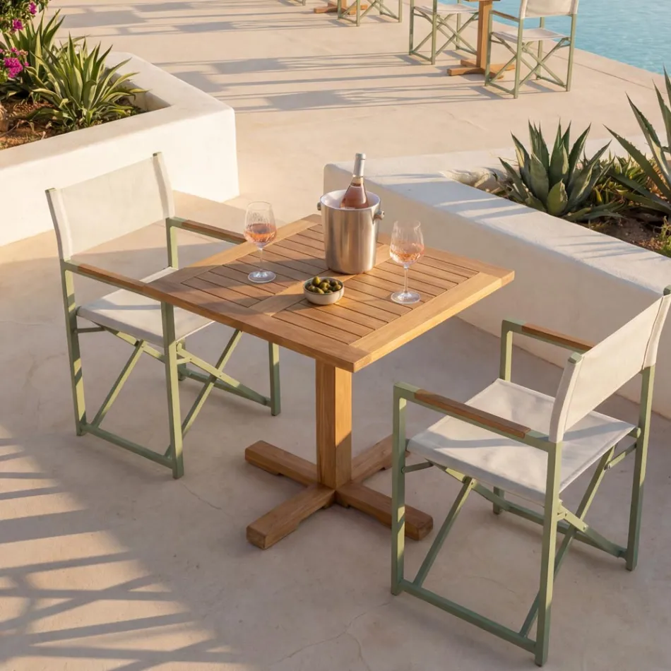 Outdoor Table with Central Foot of Various Sizes - Yggdrasil Viadurini