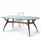 Modern design wooden oval dining table, L197xP109 cm, Fraco Viadurini