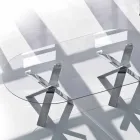 Oval design table in glass 280x120cm made in Italy Tree Viadurini