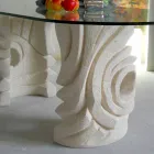 Petra oval table with modern design glass top Erinni Viadurini