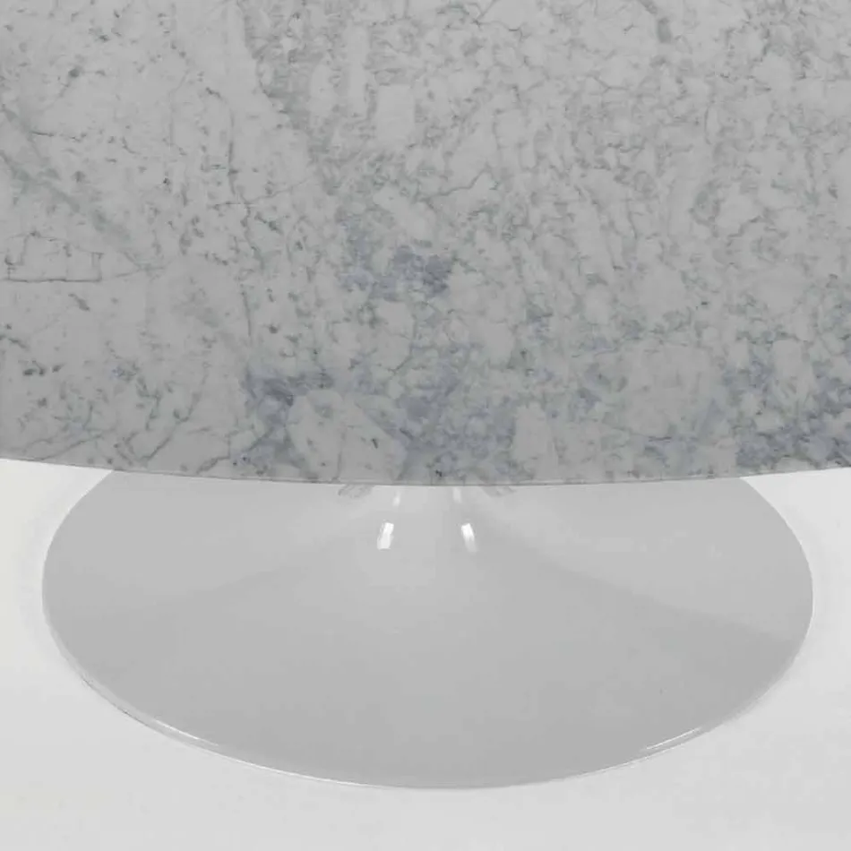 Modern Oval Table in Carrara or Black Marquinia Marble Made in Italy – Dollars Viadurini