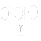 Oval Tulip Saarinen Table H 74 cm in Florim Calacatta Gold Matt Ceramic - Scarlet Viadurini