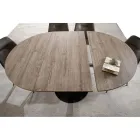 Dining Room Table with Extendable Round Top Up to 170 cm - Moreno Viadurini