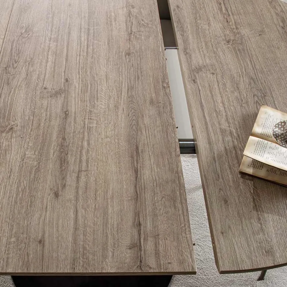 Dining Room Table with Extendable Round Top Up to 170 cm - Moreno Viadurini