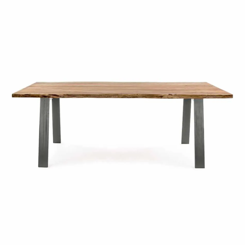 Design Dining Room Table in Wood and Steel Homemotion - Cannes Viadurini
