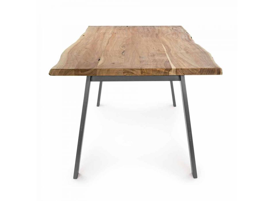 Design Dining Room Table in Wood and Steel Homemotion - Cannes Viadurini