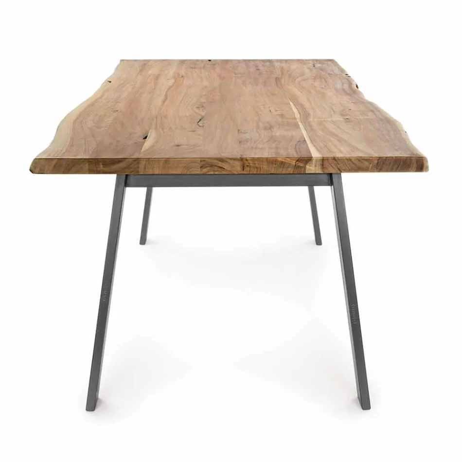 Design Dining Room Table in Wood and Steel Homemotion - Cannes Viadurini