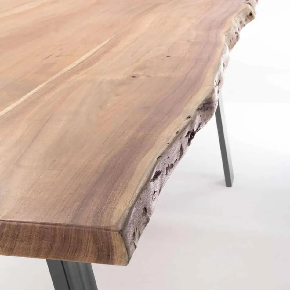 Design Dining Room Table in Wood and Steel Homemotion - Cannes Viadurini