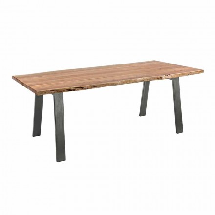 Design Dining Room Table in Wood and Steel Homemotion - Cannes Viadurini