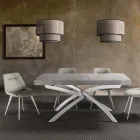 Dining Room Table in Melamine Wood Extendable Up to 280 cm - Lukas Viadurini