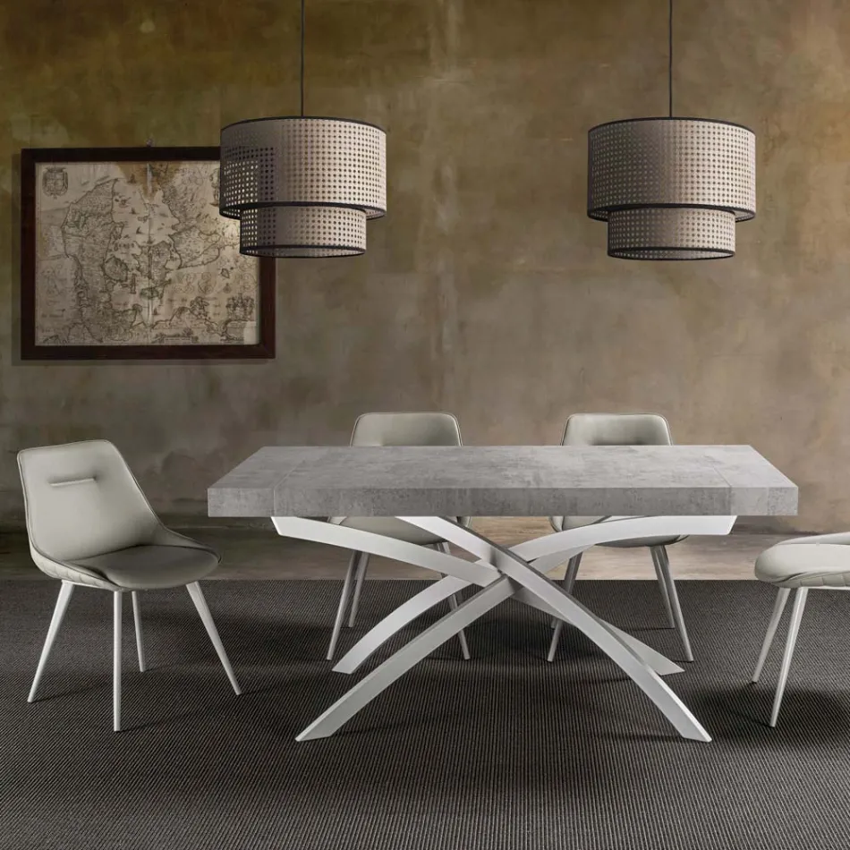 Dining Room Table in Melamine Wood Extendable Up to 280 cm - Lukas Viadurini