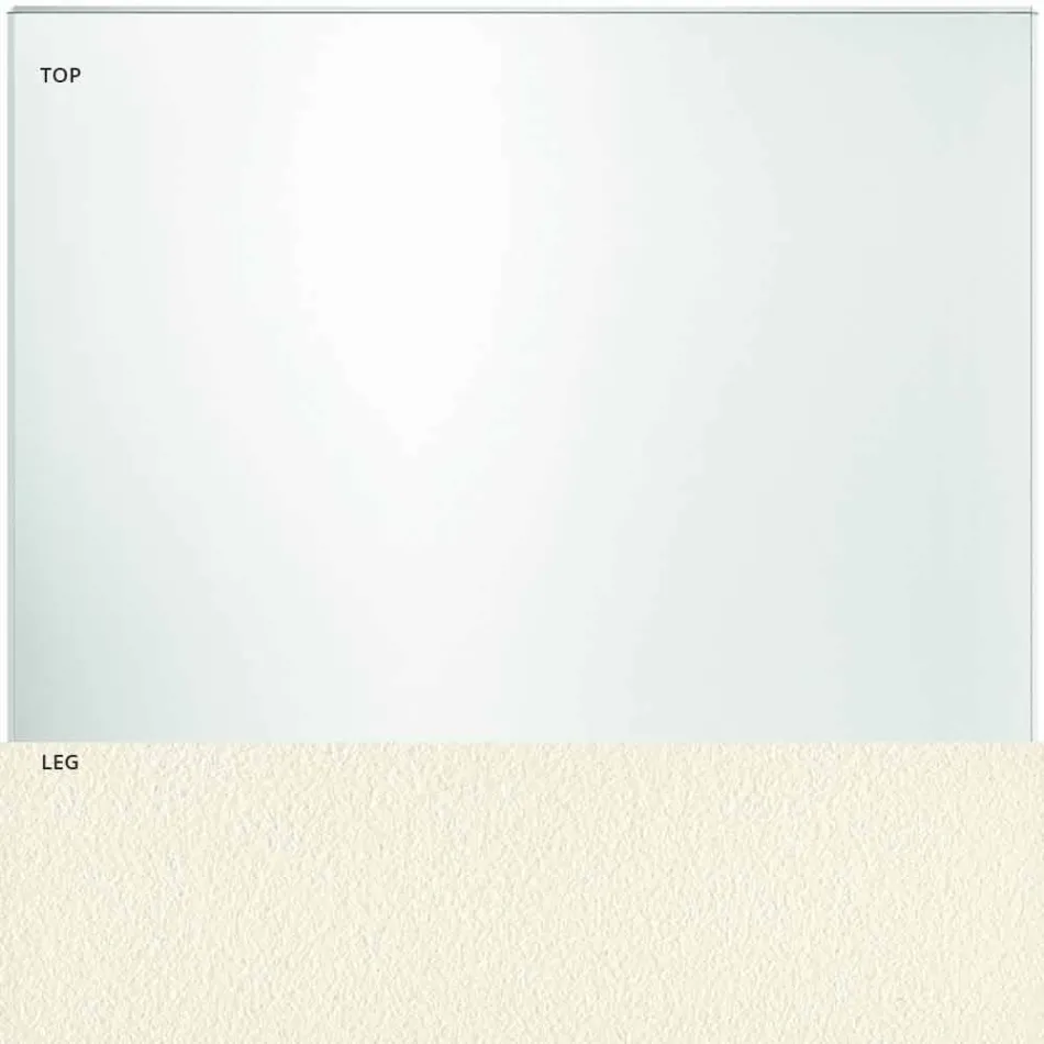 Table Top in Extra-clear Glass and Metal Legs 3 Finishes 4 Sizes - Speck Viadurini