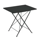 Folding Garden Table in Galvanized Steel Made in Italy - Akila Viadurini