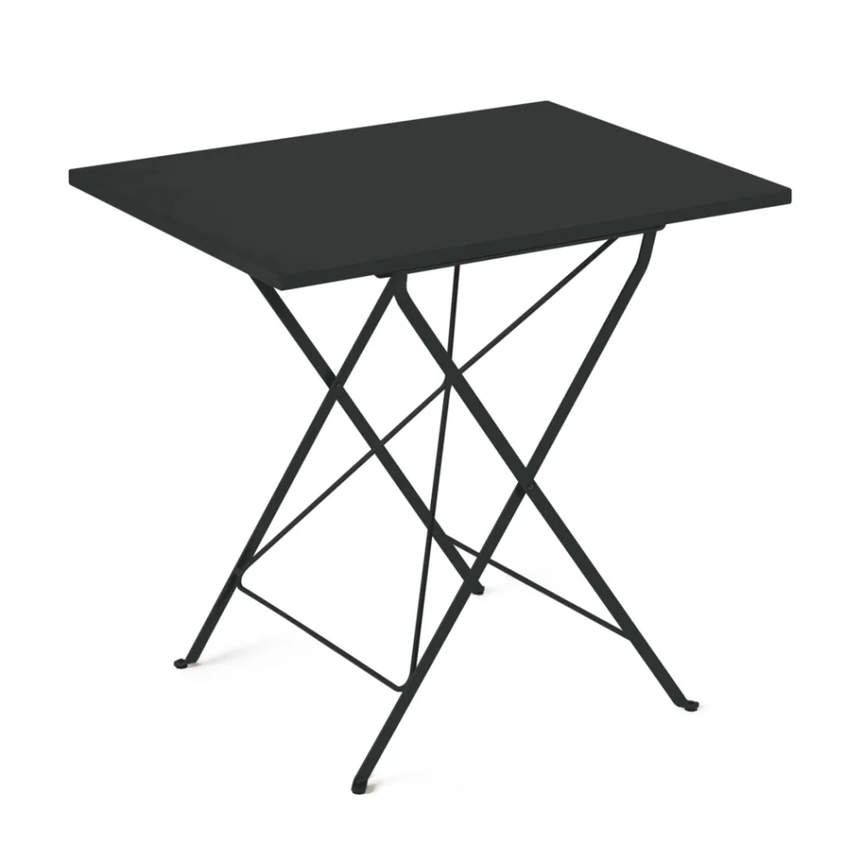 Folding Garden Table in Galvanized Steel Made in Italy - Akila Viadurini