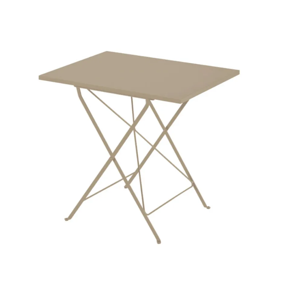 Folding Garden Table in Galvanized Steel Made in Italy - Akila Viadurini