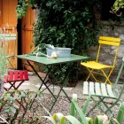 Folding Garden Table in Galvanized Steel Made in Italy - Akila Viadurini