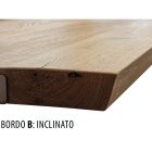 Plated Table in Knotted Masellato Oak and Metal Made in Italy - Luanda Viadurini