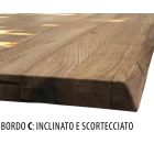 Plated Table in Square Knotted Oak and Metal Base Made in Italy - Pilar Viadurini