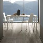 Extendable Dining Table 190 cm Metal and Wood Made in Italy - Euclidean Viadurini