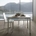 Extendable Dining Table 190 cm Metal and Wood Made in Italy - Euclidean