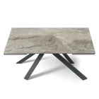 Dining Table Extendable to 240 cm Marble Effect and Metal Structure - Yvan Viadurini