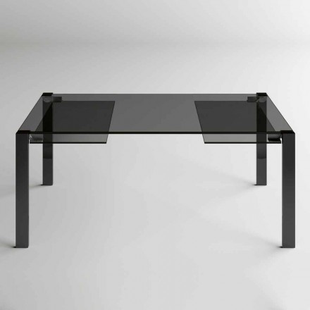 Extendable Dining Table Up to 280 cm with Glass Top Made in Italy - Melo Viadurini