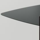 Dining Table with Square Glass Top and Wooden Base Made in Italy - Kuadro Viadurini