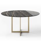 Dining Table with Round Top in Porcelain Stoneware Made in Italy - Emilio Viadurini