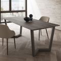 Fixed Dining Table in Metal and Stratified Hpl Made in Italy - Bastiano