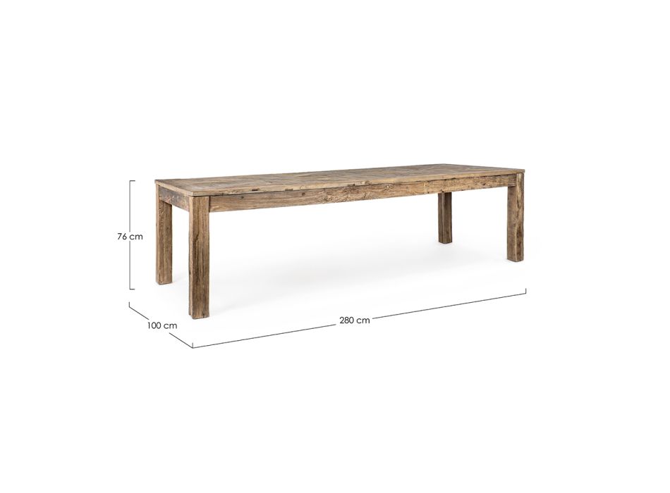 Dining Table in Recycled Elm Wood Classic Design Homemotion - Badia Viadurini