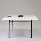 Square Dining Table with Vase and Marble Inlay 140 cm Luxury - Vesuvio Viadurini