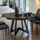Round Dining Table with Extendable Top to 180 cm Made in Italy - Muschio Viadurini